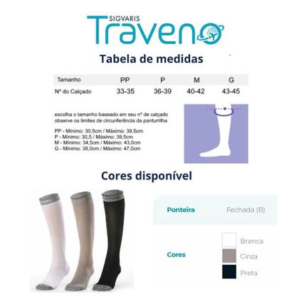 Imagem de Meia De Viagem Traveno 170 Sigvaris Unissex Preta - P