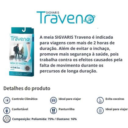 Imagem de Meia De Viagem Traveno 170 Sigvaris Unissex Preta - P