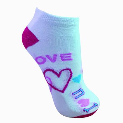 Imagem de Meia Feminina Adulta Coloridas Estampadinhas 12 Pares Cano Baixo