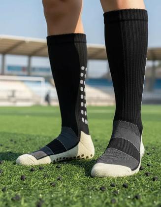 Imagem de Meia Futebol Finta Pro Grip Antiderrapante Preto Preto 38 - 42 Unico !!!