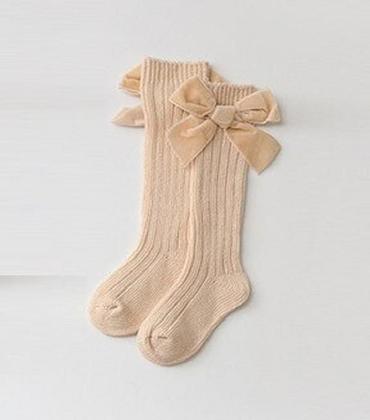 Imagem de Meia Infantil 3/4 Com Laço Veludo Papilloo