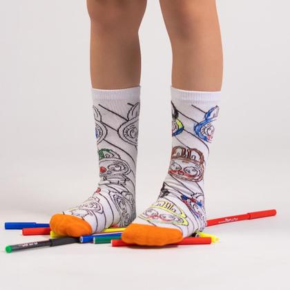 Imagem de Meia Infantil De Colorir Personalizável Com Canetinhas Laváveis Duck Goods Reutilizável