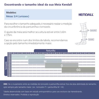 Imagem de Meia Kendall 3/4 (20-30 mmhg) Alta Compressão sem Ponteira 1881