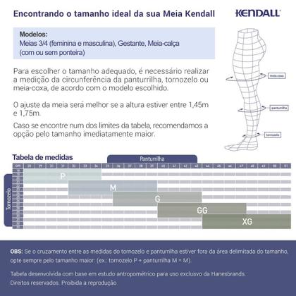 Imagem de Meia Kendall 3/4 Masculina Média Compressão 1802 Preto