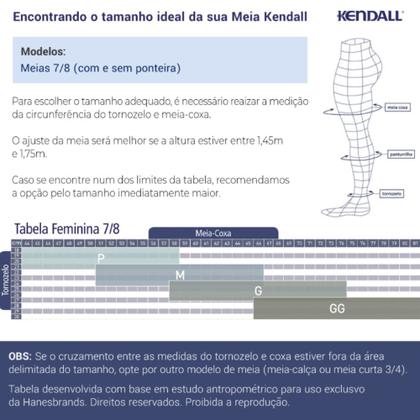 Imagem de Meia Kendall 7/8 (18-21 mmhg) Média Compressão com Silicone e Ponteira 1612