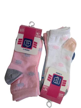 Imagem de Meia Kit 3 Pares Infantil Menina Cano Curto Fb 004fbwc