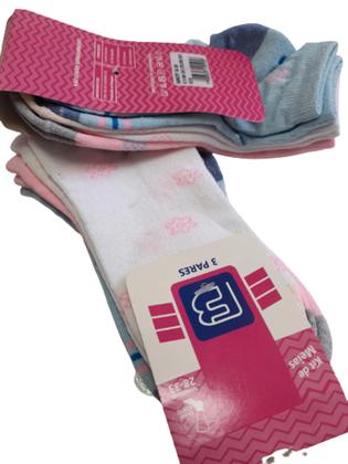 Imagem de Meia Kit 3 Pares Infantil Menina Cano Curto Fb 004fbwc