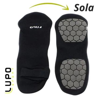 Imagem de Meia Lupo Antiderrapante Preta Pilates Silicone Feminino Mulher