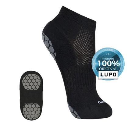 Imagem de Meia Lupo Antiderrapante Preta Pilates Silicone Feminino Mulher