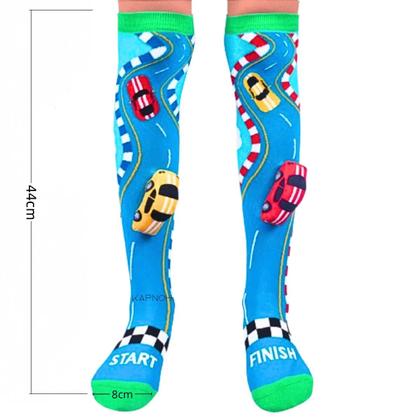 Imagem de Meia Maluca Divertida Cano Alto 3D Menina Menino Infantil