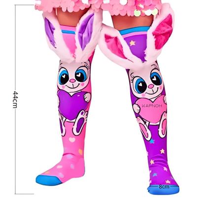 Imagem de Meia Maluca Divertida Cano Alto 3D Menina Menino Infantil