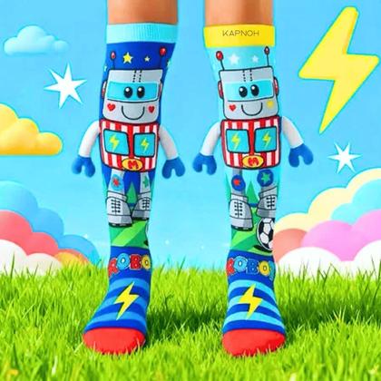 Imagem de Meia Maluca Divertida Cano Alto 3D Menina Menino Infantil