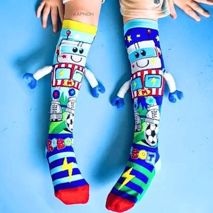 Imagem de Meia Maluca Divertida Cano Alto 3D Menina Menino Infantil