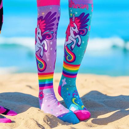 Imagem de Meia Maluca Divertida Cano Alto 3D Menina Menino Infantil