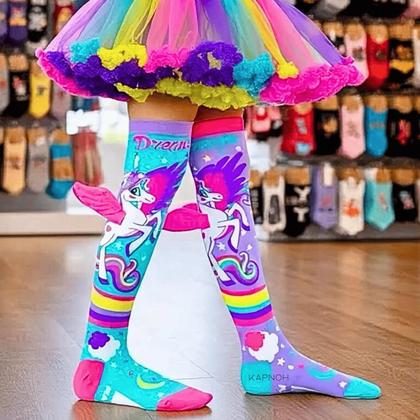 Imagem de Meia Maluca Divertida Cano Alto 3D Menina Menino Infantil