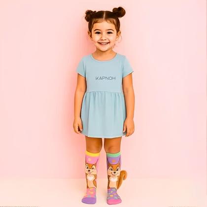 Imagem de Meia Maluca Divertida Cano Alto 3D Menina Menino Infantil