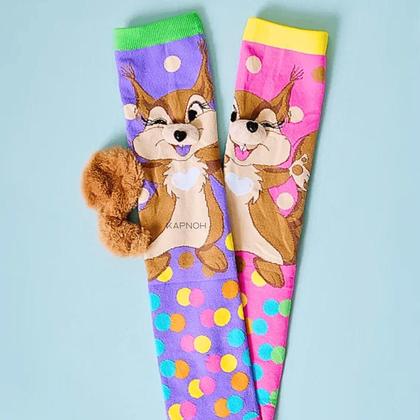 Imagem de Meia Maluca Divertida Cano Alto 3D Menina Menino Infantil