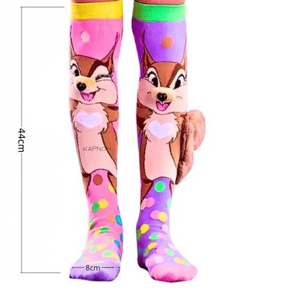 Imagem de Meia Maluca Divertida Cano Alto 3D Menina Menino Infantil