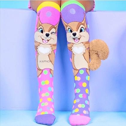 Imagem de Meia Maluca Divertida Cano Alto 3D Menina Menino Infantil