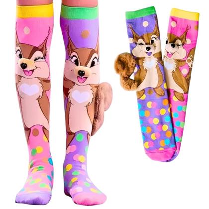 Imagem de Meia Maluca Divertida Cano Alto 3D Menina Menino Infantil