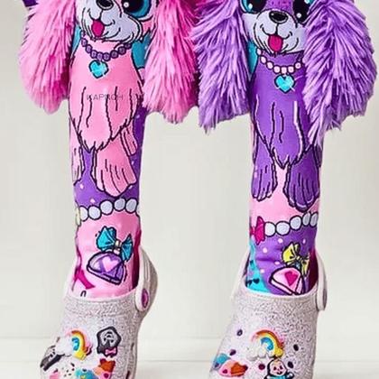 Imagem de Meia Maluca Divertida Cano Alto 3D Menina Menino Infantil
