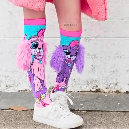 Imagem de Meia Maluca Divertida Cano Alto 3D Menina Menino Infantil