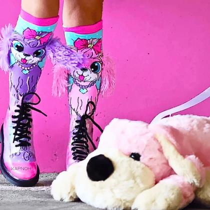Imagem de Meia Maluca Divertida Cano Alto 3D Menina Menino Infantil