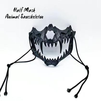 Imagem de Meia Máscara Mandíbula Caveira Animal Estilizada Halloween