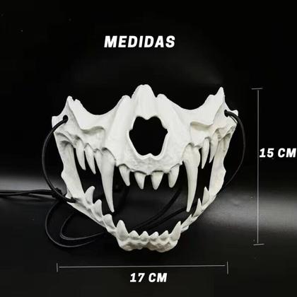 Imagem de Meia Máscara Mandíbula Caveira Animal Estilizada Halloween