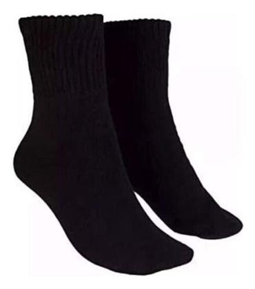 Imagem de Meia masculina Kit com 18 pares preta macia longa Sport confortável