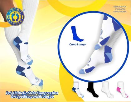 Imagem de Meia Ortopédica Para Proteção Pró Diabetic Cano Médio