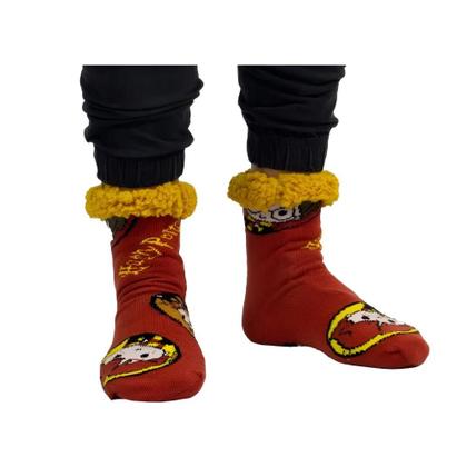 Imagem de Meia Pantufa Cozy Harry Potter Hogwarts Cano Alto Grossa com Sherpa Quente Antiderrapante Zona Criativa Geek