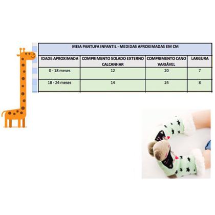 Imagem de Meia Pantufa Infantil Bebê: Lã Forrada com Pelúcia e Solado Antiderrapante - 0 a 2 anos Menina