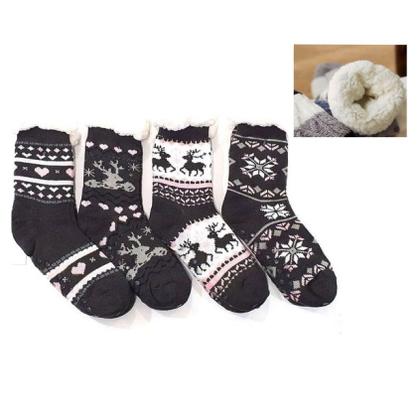 Imagem de Meia Pantufa Infantil: Lã Forrada com Pelúcia e Solado Antiderrapante - Menino