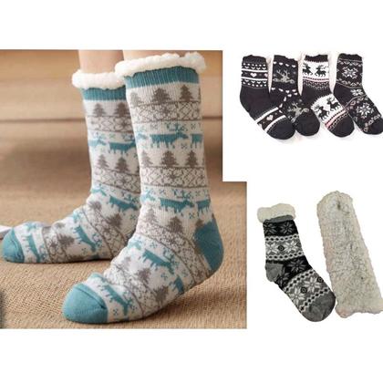 Imagem de Meia Pantufa Infantil: Lã Forrada com Pelúcia e Solado Antiderrapante - Menino