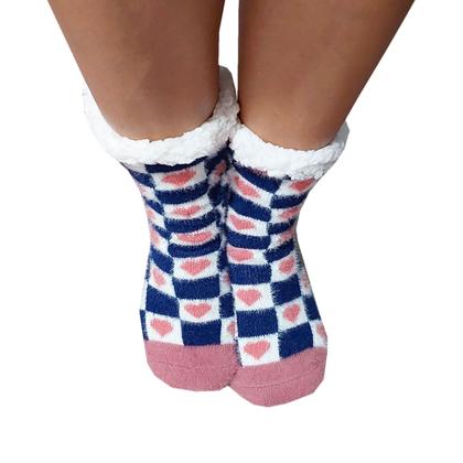 Imagem de Meia Pantufa Inverno Feminino: Kit com 5 meias sortidas Tamanho Único Antiderrapante