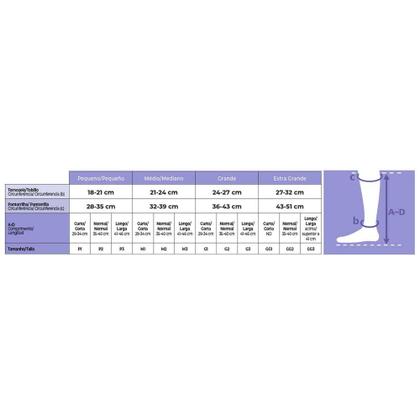 Imagem de Meia Panturrilha (3/4) Sigvaris Select Comfort Premium 20-30 mmHg G (Tamanho Grande) Curto, Cor Natural, Ponteira Aberta