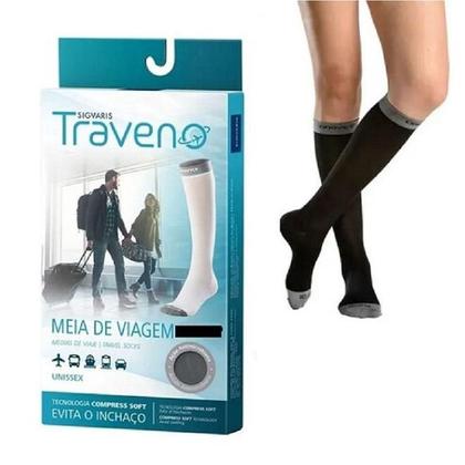 Imagem de Meia Panturrilha Fechada Sigvaris Traveno 170 Preta P