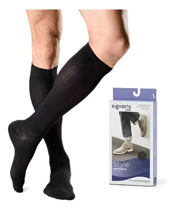 Imagem de Meia Panturrilha Média Compressão Masculina Actitud Preta