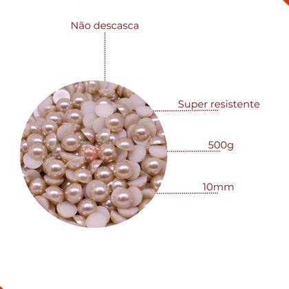 Imagem de Meia Perola Para Colagem 10mm Em Abs Com 500Gr