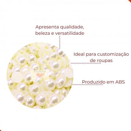 Imagem de Meia Perola Para Costura 10mm Em Abs Com 500Gr