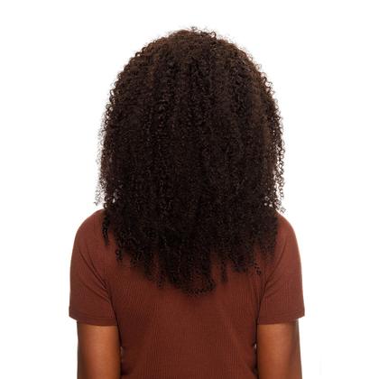 Imagem de Meia Peruca Cabelo Natural Cacheado 50cm Textura Curly De Benguela 200g, Castanho Escuro