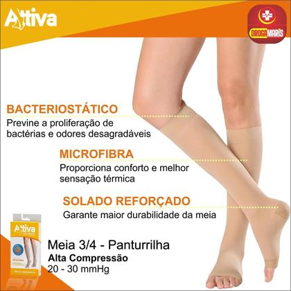 Imagem de Meia Preventiva 3/4 Alta Compressão 20-30 Sem Ponteira Sigvaris Attiva - para varizes