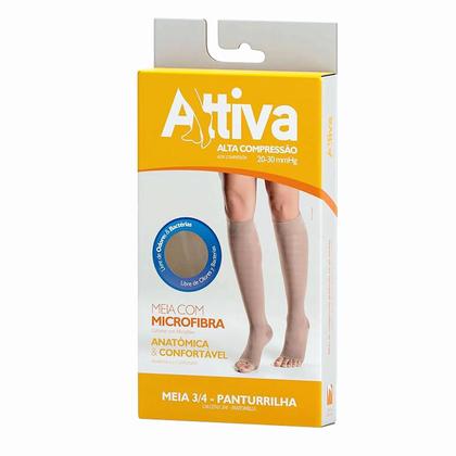 Imagem de Meia Preventiva 3/4 Alta Compressão 20-30 Sem Ponteira Sigvaris Attiva - para varizes