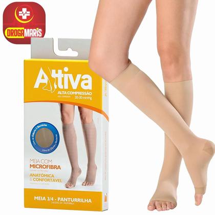 Imagem de Meia Preventiva 3/4 Alta Compressão 20-30 Sem Ponteira Sigvaris Attiva - para varizes