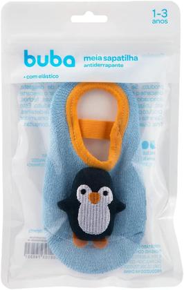 Imagem de Meia Sapatilha Anti Derrapante Com Aplique Pinguim ( 1- 3 Anos ) - Buba