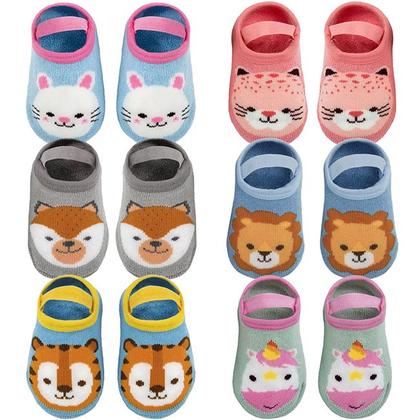 Imagem de Meia Sapatilha Antiderrapante Bebê e Infantil Com Elástico Menino Menina - Buba