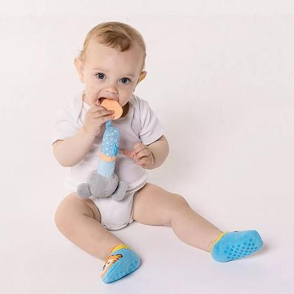 Imagem de Meia Sapatilha Antiderrapante Bebê e Infantil Com Elástico Menino Menina - Buba