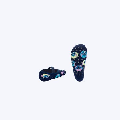 Imagem de Meia Sapatilha Antiderrapante Infantil Stitch Puket 010406440 Azul Marinho