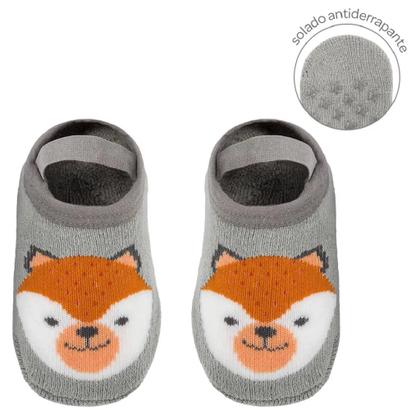 Imagem de Meia Sapatilha Antideslizante Bebê Tamanho P M com Elástico Buba